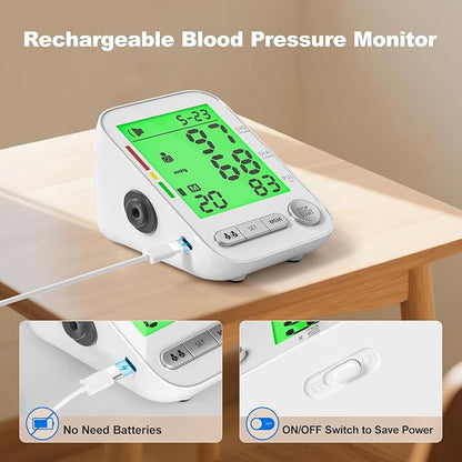 Blood Pressure Monitor for Home Use, Rechargeable Automatic Digital BP Machine - Image 2