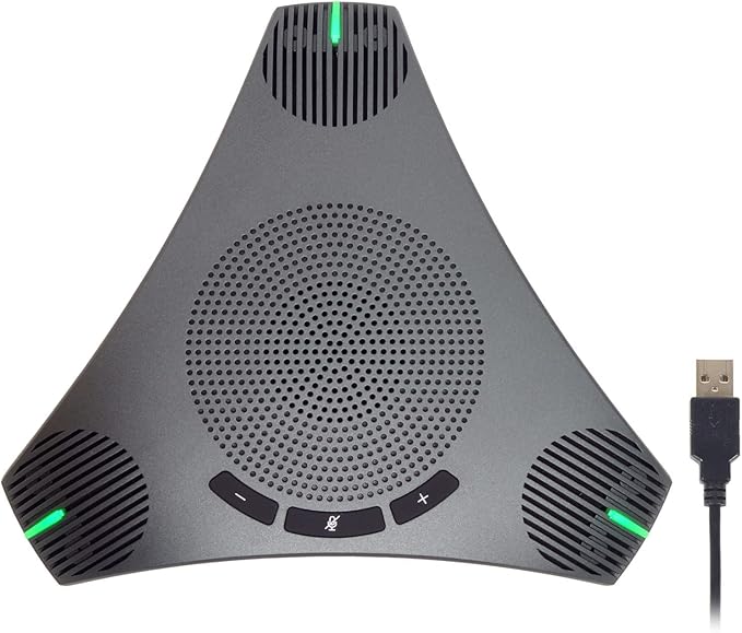 Conference Speaker and Microphone, 360° Omnidirectional USB Speakerphone by PolaTab