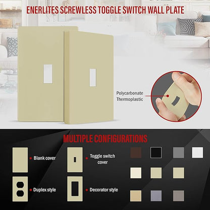 ENERLITES Screwless Toggle Switch Wall Plate, Child Safe Light Switch Cover - Image 3