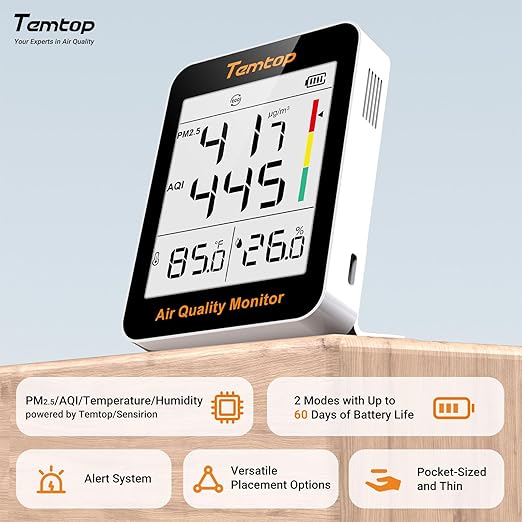 Temtop Air Quality Monitor Indoor Thermo-Hygrometer - Image 2