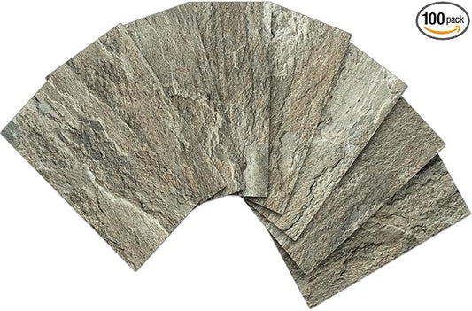 AULIGET 100-Piece Faux Stone Peel and Stick Backsplash Wall Tiles, Laundry Room by AULIGET