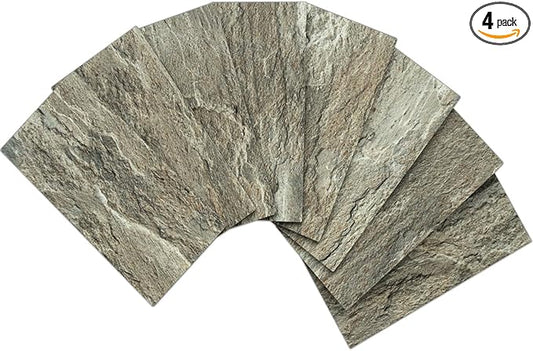 AULIGET 4-Piece Faux Stone Peel and Stick Backsplash Wall Tiles, Laundry Room by AULIGET