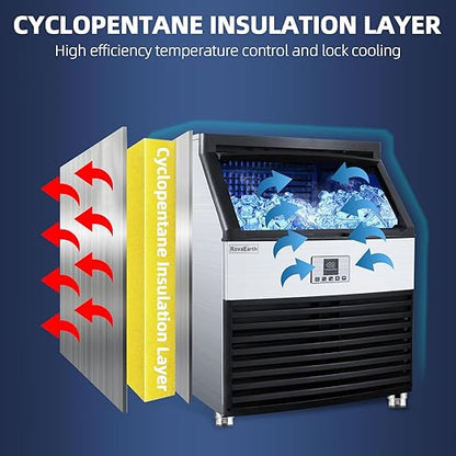Commercial Ice Maker, 110V Automatic Ice Making Machine Stainless Steel 325 - Image 3