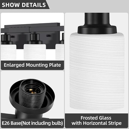 DIKAIDA 10 Light Bathroom Vanity Lights Over Mirror, 65.4 inch Black Vanity - Image 4