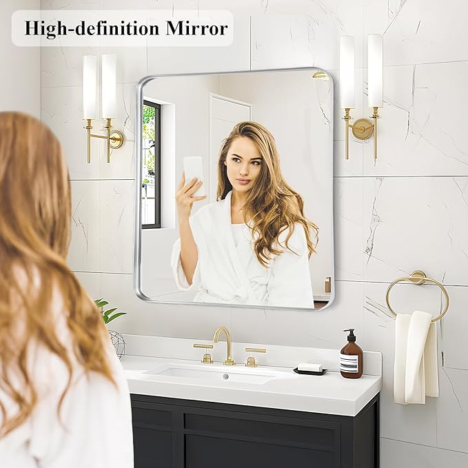 Fabuday Silver Wall Mirror for Bathroom - Image 5