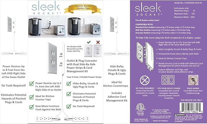 Sleek Socket Original & Patented Ultra-Thin Outlet Concealer - Image 5