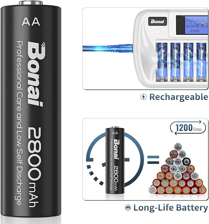 BONAI Rechargeable AA Batteries - Image 2