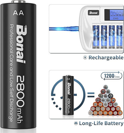 BONAI Rechargeable AA Batteries - Image 2