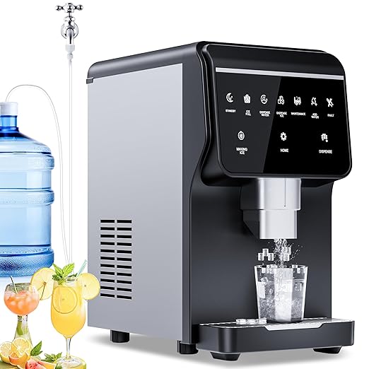 Nugget Ice Maker 66Lbs/24H Chewable Pellet Ice Machine, Built-in 6lbs Ice by Amadvi