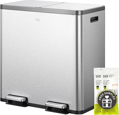 EKO EcoCasa Plus 2 x 10.6 Gal Dual Recycling Trash Can by EKO