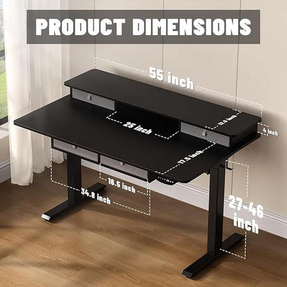55 * 30 Inches Electric Standing Widened Desk Adjustable Height - Image 3