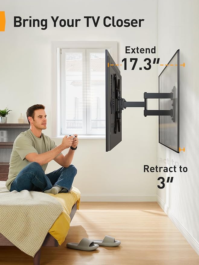 Perlegear Full Motion TV Mount for Most 26–65 inch Flat or Curved TVs up to 82 - Image 8