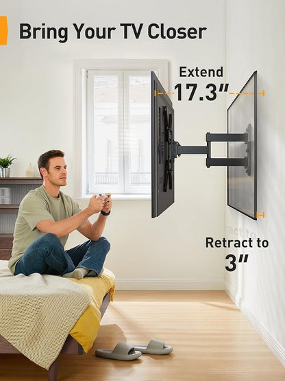 Perlegear Full Motion TV Mount for Most 26–65 inch Flat or Curved TVs up to 82 - Image 8