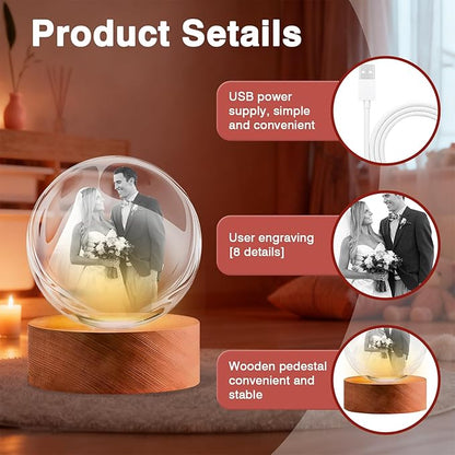 LOVEVEN Personalized 3D Crystal Ball Night Light - Image 5