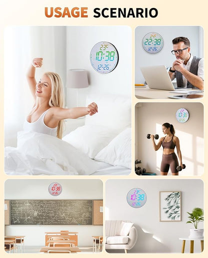 GLOKUUCA 12" Large Digital Wall Mount Clock, Count Down Timer, Big LED - Image 9