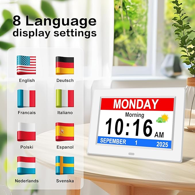 DIWAKREM 7'' Large Display Digital Clock - Image 5