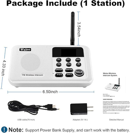 Expandable for Wuloo Intercoms Wireless for Home WL888, 1 Mile Range 22 Channel - Image 7