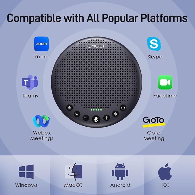 EMEET Conference Speaker and Microphone w/8 Mics, 360° Voice Pickup, Noise - Image 9