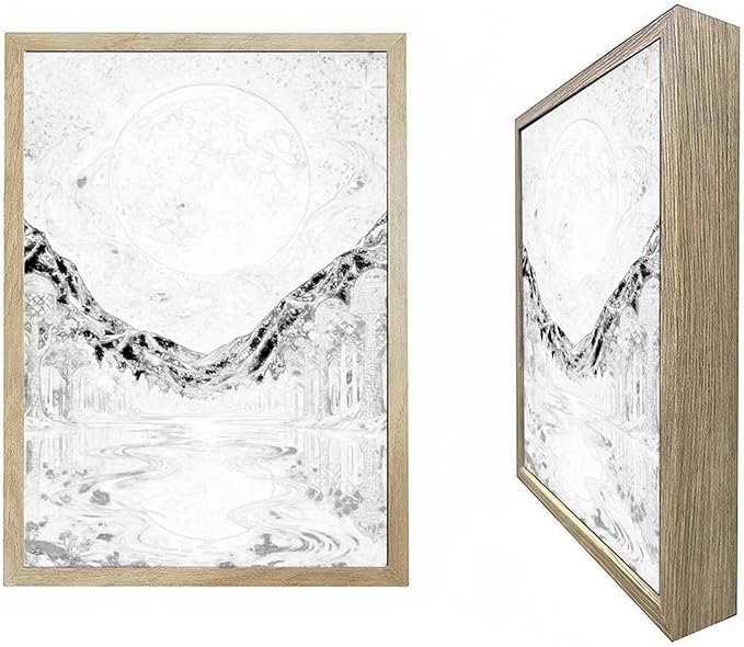URVIP LED Glowing Photo Frame, 3D Starry-Sky Blue Moon Wall Art, 9x12 Inches - Image 3