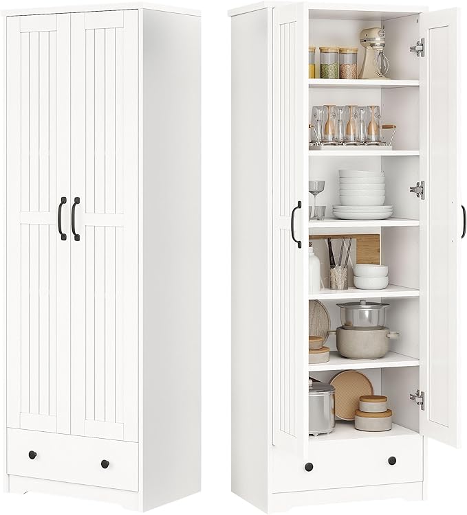 70" Tall Storage Cabinets, Large Wood Storage Pantry Cabinet by Decofy