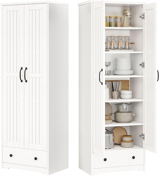 70" Tall Storage Cabinets, Large Wood Storage Pantry Cabinet by Decofy