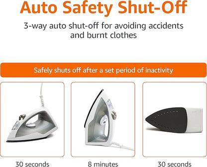 Amazon Basics 1200W 10” Steam Iron, - Image 3