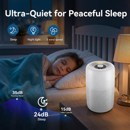 yariki air purifiers for bedroom,high efficiency up to, side view