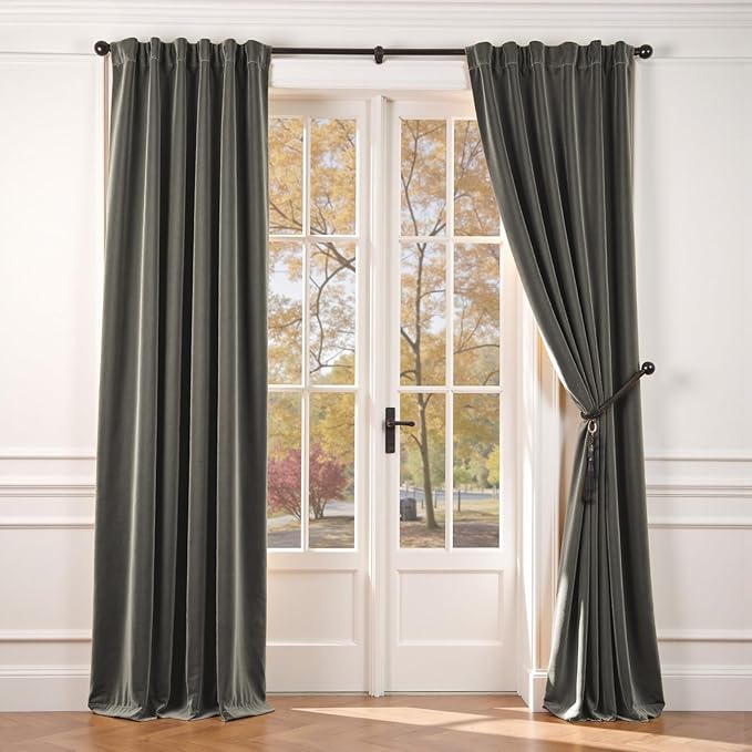 Lazzzy Velvet Blackout Curtains Thermal Insulated Room Window Drapes Super Soft by Lazzzy
