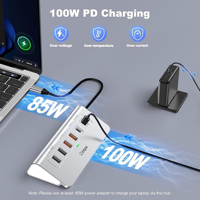P9R PRO USB C Hub Ethernet, 10 in 1 USB Docking Station 10Gbps - Image 6
