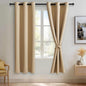 JIUZHEN Beige Blackout Curtains by JIUZHEN
