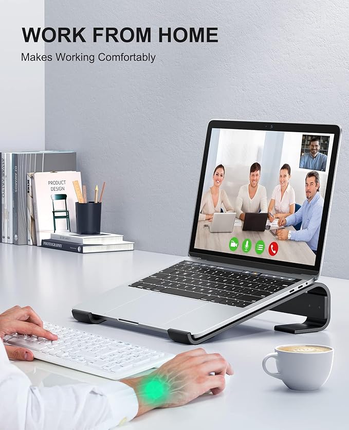Soqool Laptop Stand for Desk, Ergonomic Detachable Laptop Riser, Aluminum - Image 9