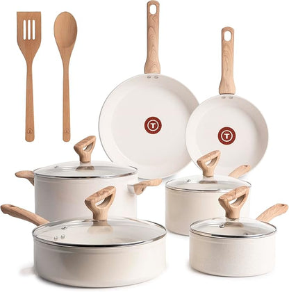 T-Fal Revive Ceramic Nonstick Cookware Set, Oven Safe Up to 350ºF, Includes by T-falbrand