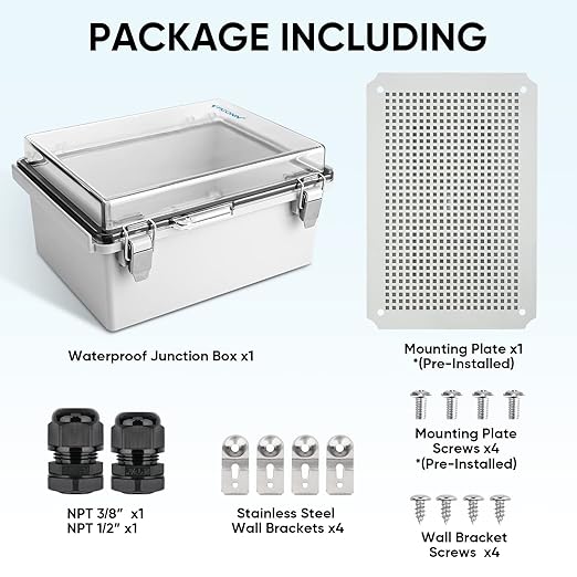 TICONN Waterproof Electrical Junction Box IP67 ABS Plastic Enclosure - Image 6