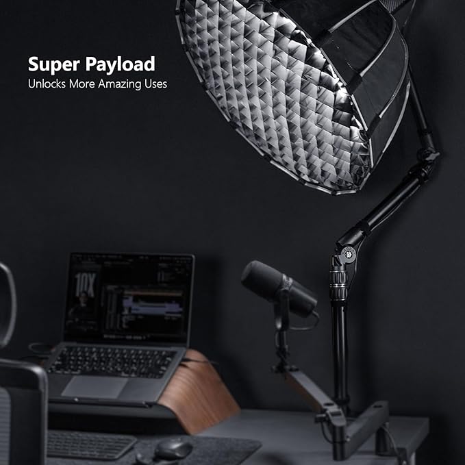 【All Metal】RAUBAY Desktop Magic Arm, Overhead Camera Desk Mount, Table Light - Image 6