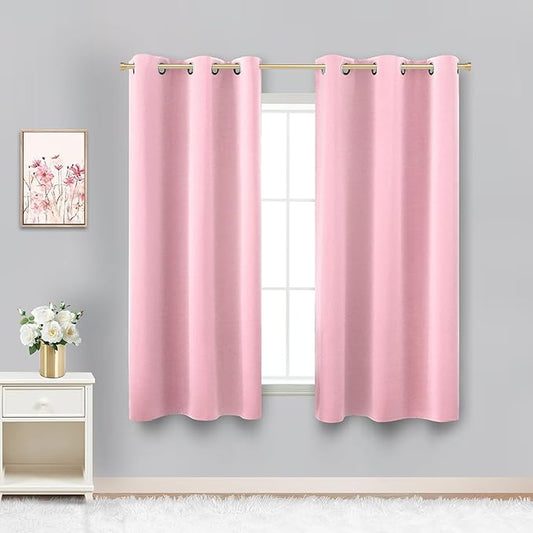 Kawaii Pink Room Decor for Teen Girls Bedroom Set of 2 Panels Cute Soft Pastel by KOUFALL