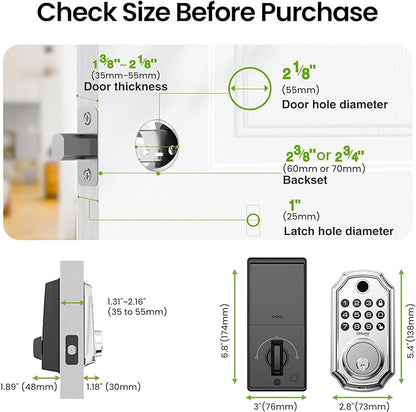 GHome Smart Door Lock KD30, Fingerprint Smart Deadbolt - Image 7