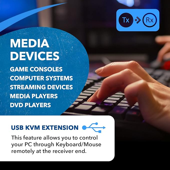 OREI 4K@60Hz KVM HDMI Extender Over Ethernet PoC Single HDBaseT - Image 7