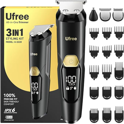 Ufree 3-in-1 Beard Trimmer Kit, Men's Electric Razor Shaver by Ufree