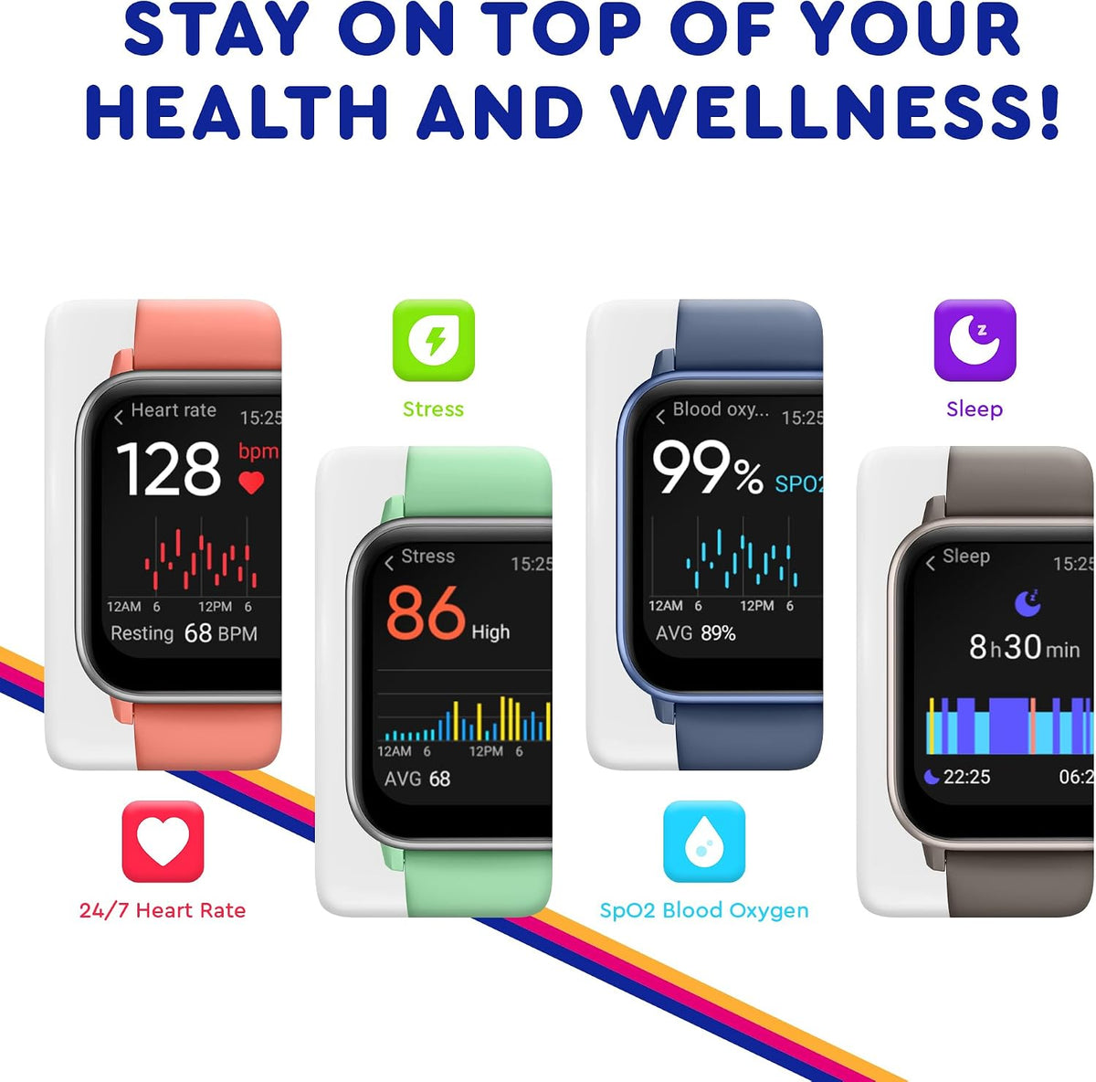 Ignite VeryFit Smart Watch for Men Women Fitness Tracker Watch (Black)