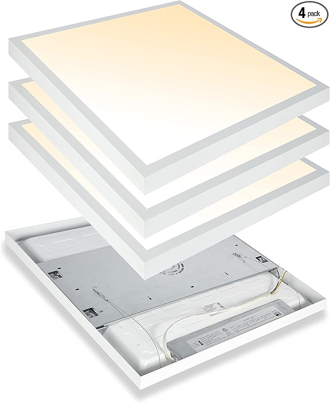 Mcacggo 2x2 FT LED Flat Panel Light Surface Mount Dimmable & 3000K/4000K/5000K by Mcacggo