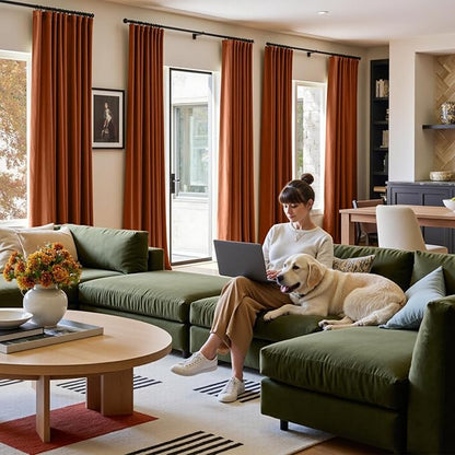 Lazzzy Velvet Blackout Extra Long Curtains Thermal Insulated Room Window Drapes - Image 4