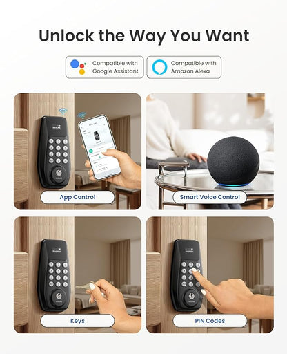 DESLOC C100 Plus Built-in WiFi Smart Lock, Keyless Entry Door Lock - Image 2