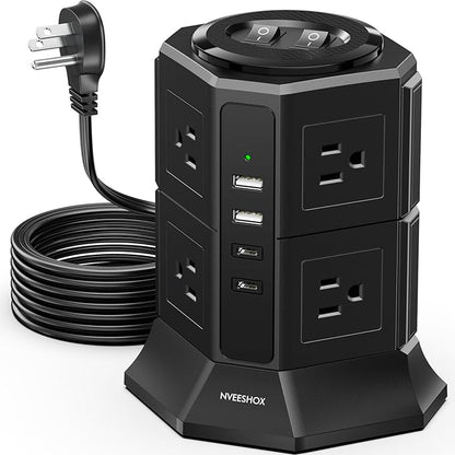 Surge Protector Power Strip Tower by NVEESHOX