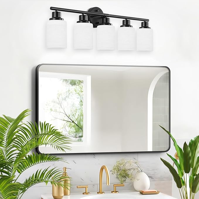 Guliaofo 5-Light Bathroom Light Fixtures, E26 Base Vanity Lights - Image 8