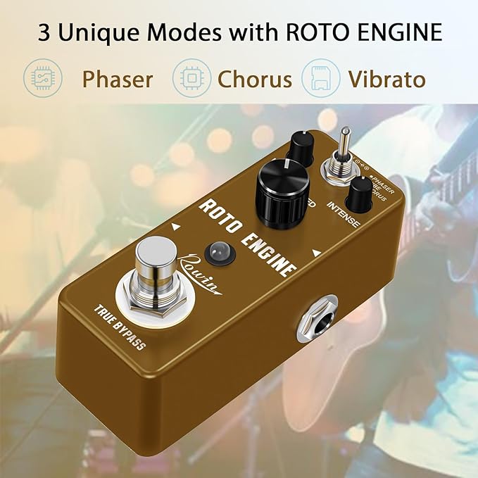 Rowin ROTO ENGINE Rotary Speaker Simulator Effect Pedal Mini Digital Guitar - Image 3