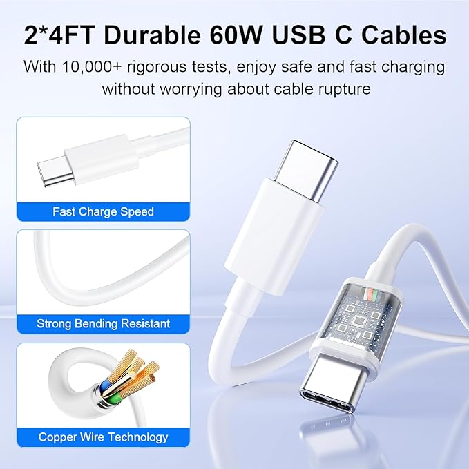 USB C Charger Block, 120W 6 Port USB Charging Station - Image 7