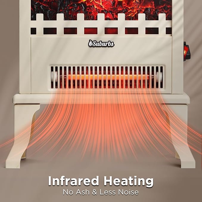 TURBRO Suburbs TS17Q Infrared Electric Fireplace Stove, Realistic Flame - Image 3