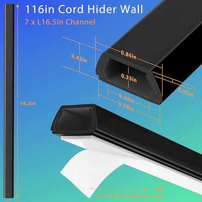 YCLYC Wall Cable Hider Kit, 116in TV Wire Hider - Image 2