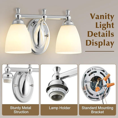 EJIAXIN Bathroom Vanity Lights Over Mirror, 2 Light Bath Vanity Light Modern - Image 3