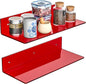 15 Inches Red Acrylic Shelves, Wall Mounted Shelves by Sezanrpt